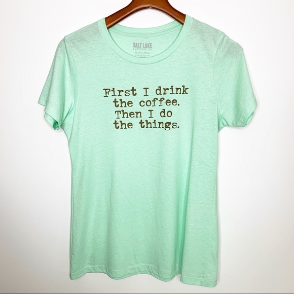 Tops - Coffee Graphic T-Shirt Short Sleeve Size XL